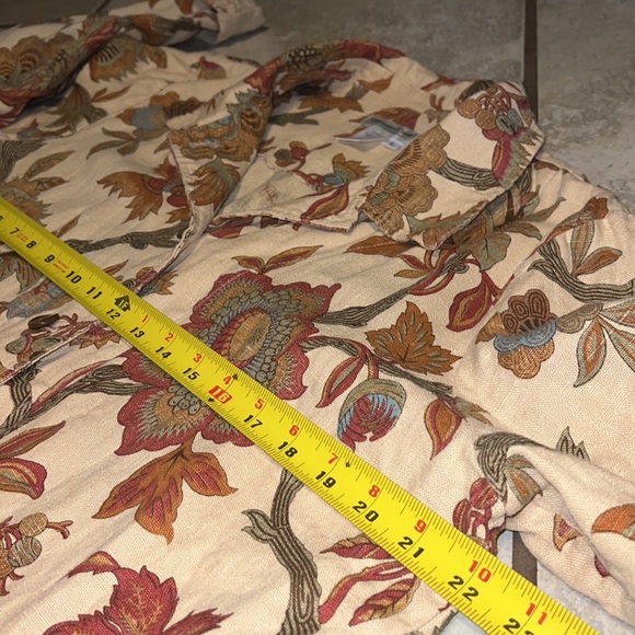 Pure Linen Floral Embroidered Blazer Shacket size large - Picture 4 of 7